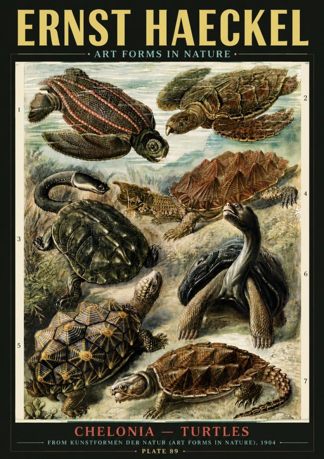Ernst Haeckel Chelonia - Turtles No6 - Plakat
