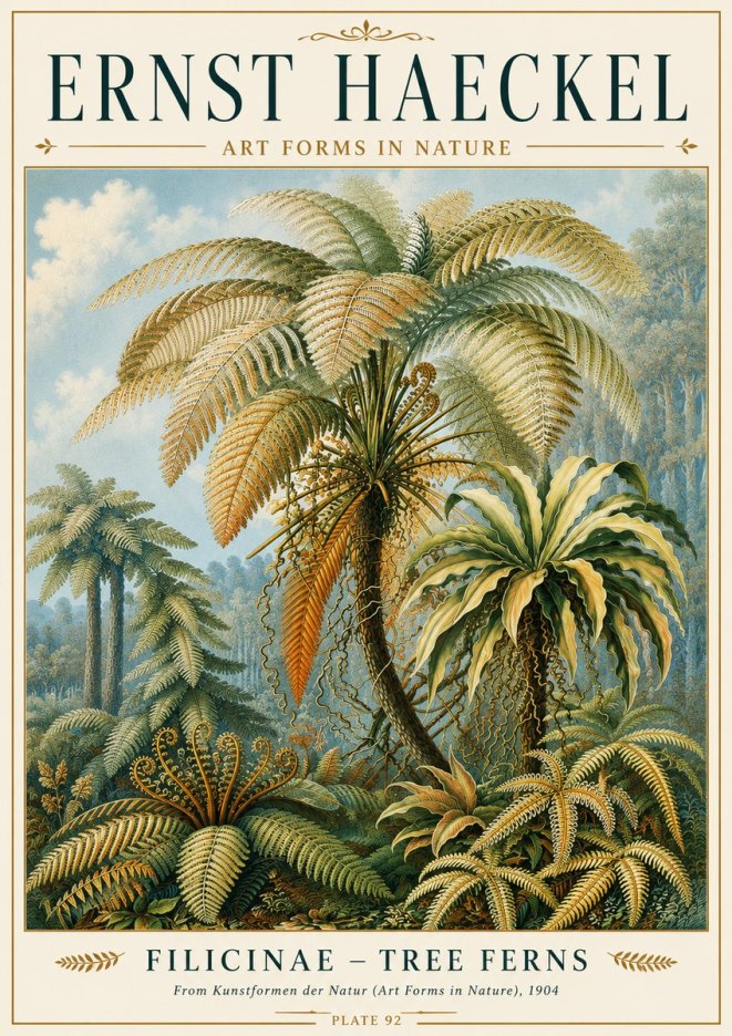 Ernst Haeckel Filicinae – Tree Ferns No6 - Plakat