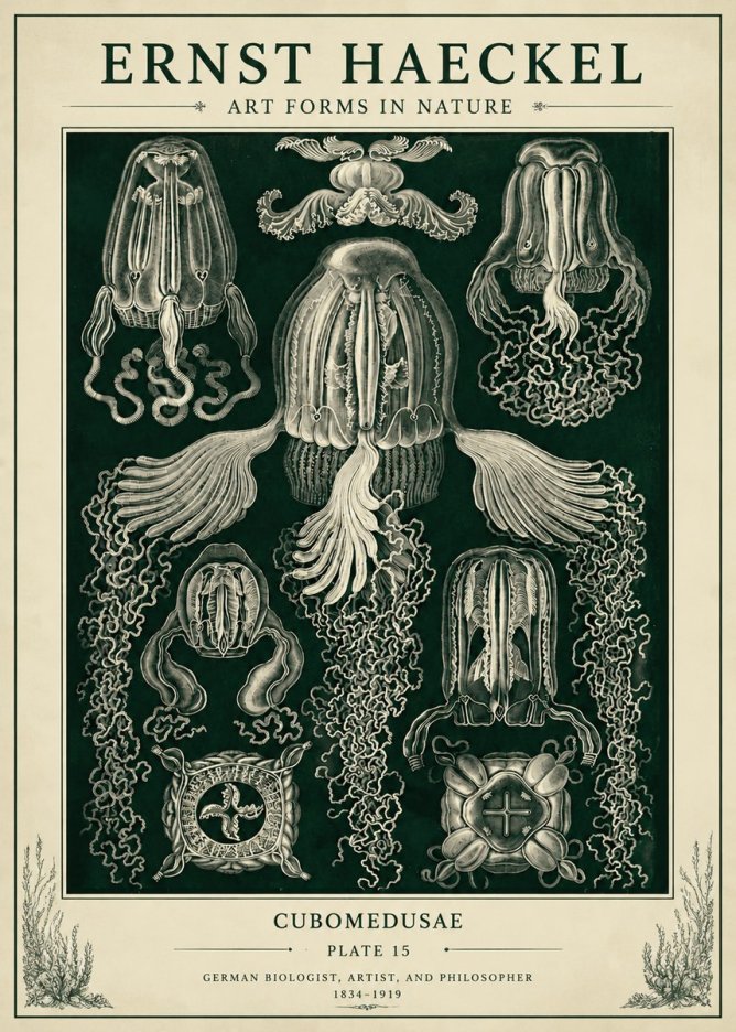 Ernst Haeckel Cubomedusae No6 - Plakat