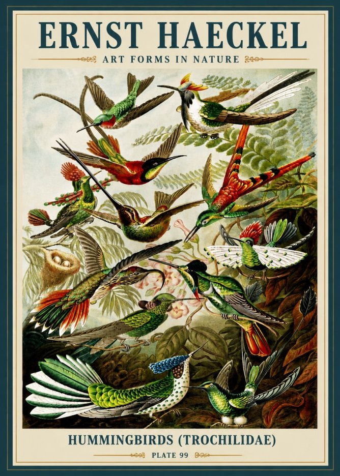 Ernst Haeckel Trochilidae - Hummingbirds No6 - Plakat