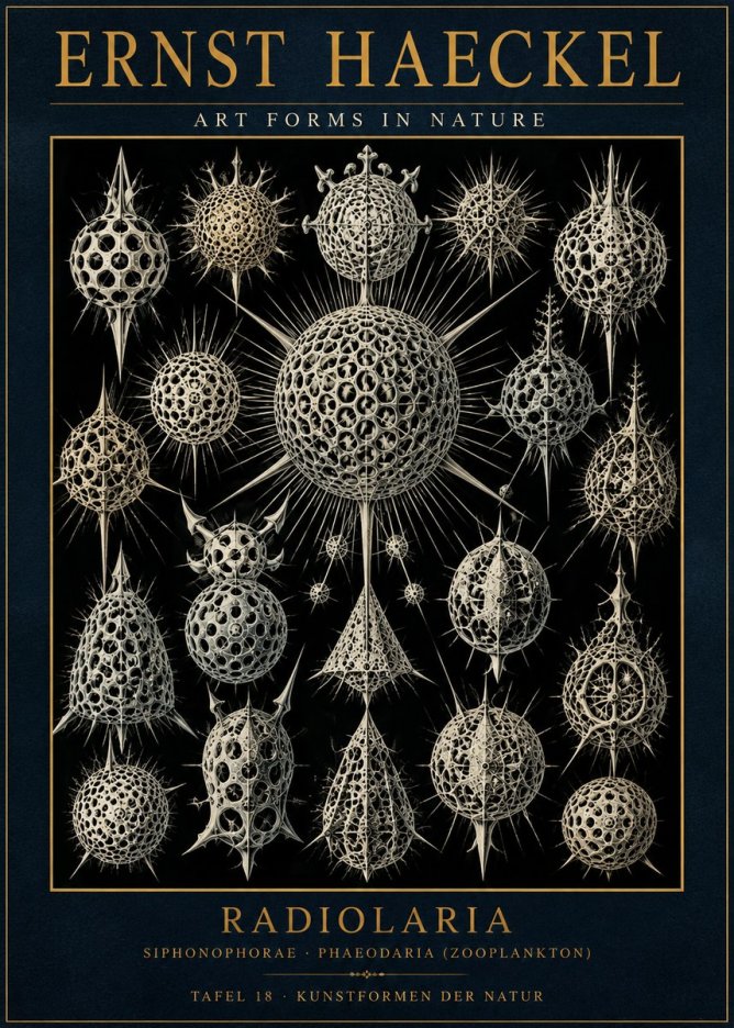 Ernst Haeckel Radiolaria No3 - Plakat