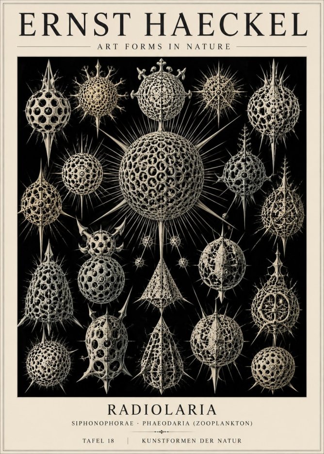 Ernst Haeckel Radiolaria No4 - Plakat