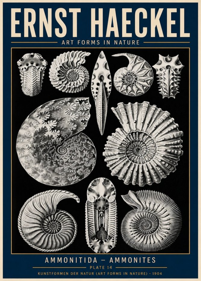Ernst Haeckel Ammonitida - Ammonites No6 - Plakat