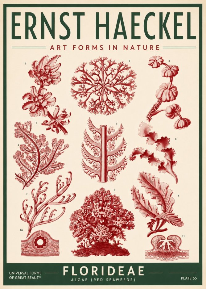 Ernst Haeckel Florideae (Red Seaweeds) No3 - Plakat