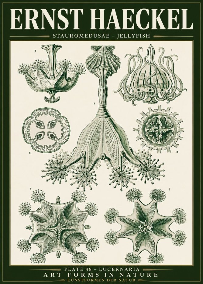 Ernst Haeckel Stauromedusae – Jellyfish No5 - Plakat