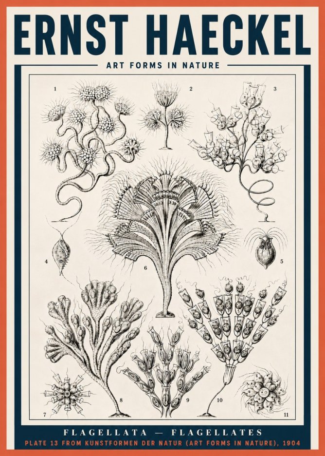 Ernst Haeckel Flagellata - Flagellates No4 - Plakat