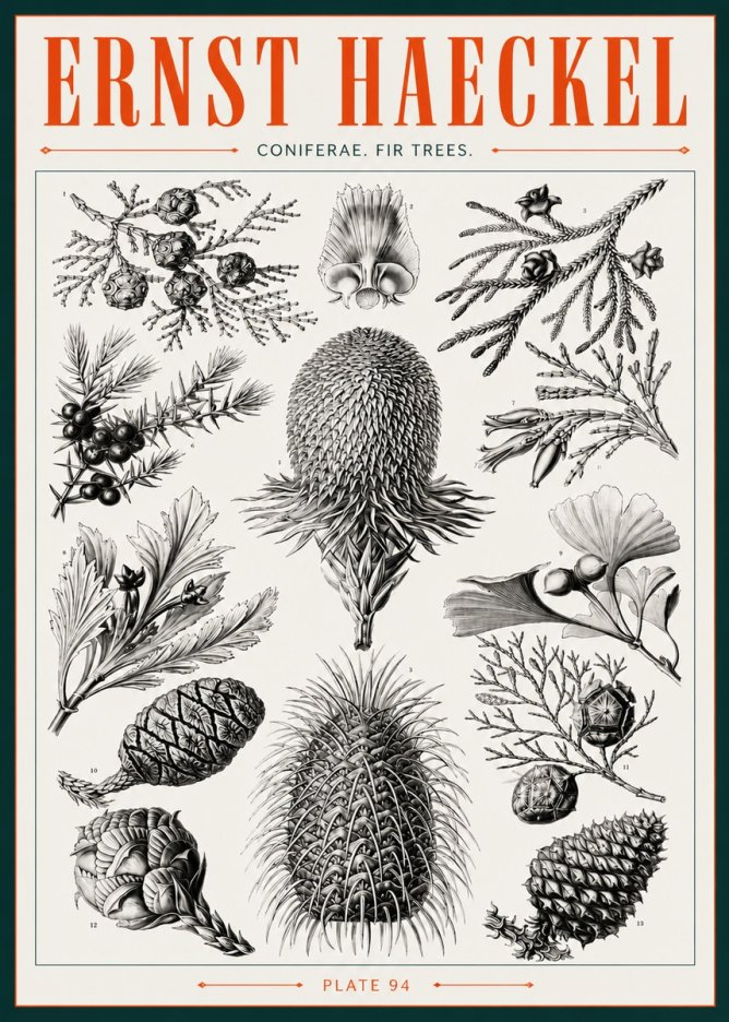 Ernst Haeckel Coniferae. Fir Trees. No3 - Plakat