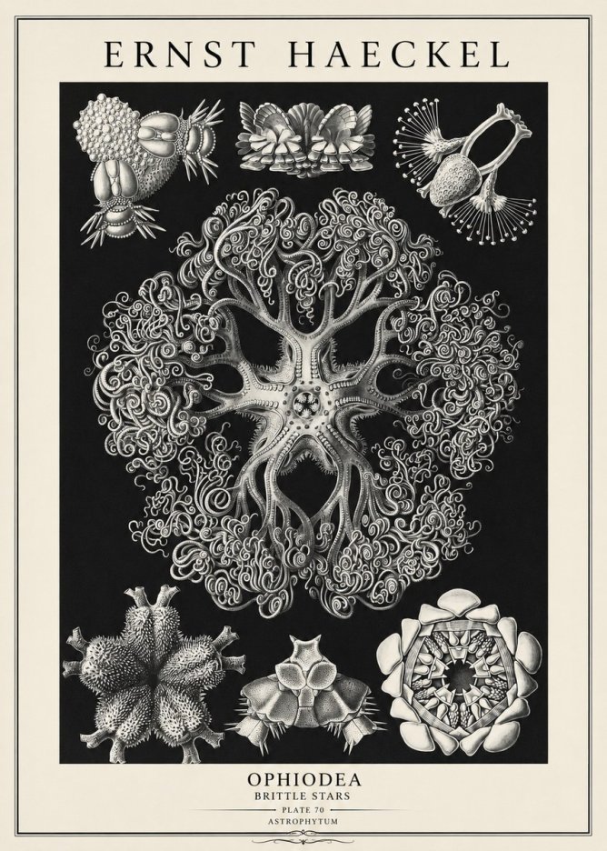 Ernst Haeckel Ophiodea - Brittle Stars II No3 - Plakat