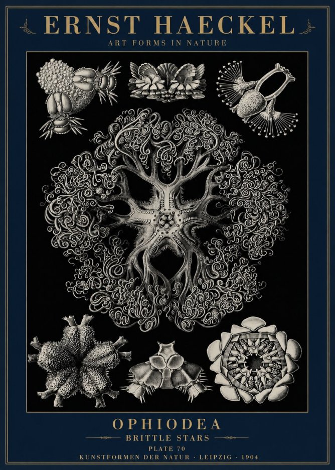 Ernst Haeckel Ophiodea - Brittle Stars II No6 - Plakat