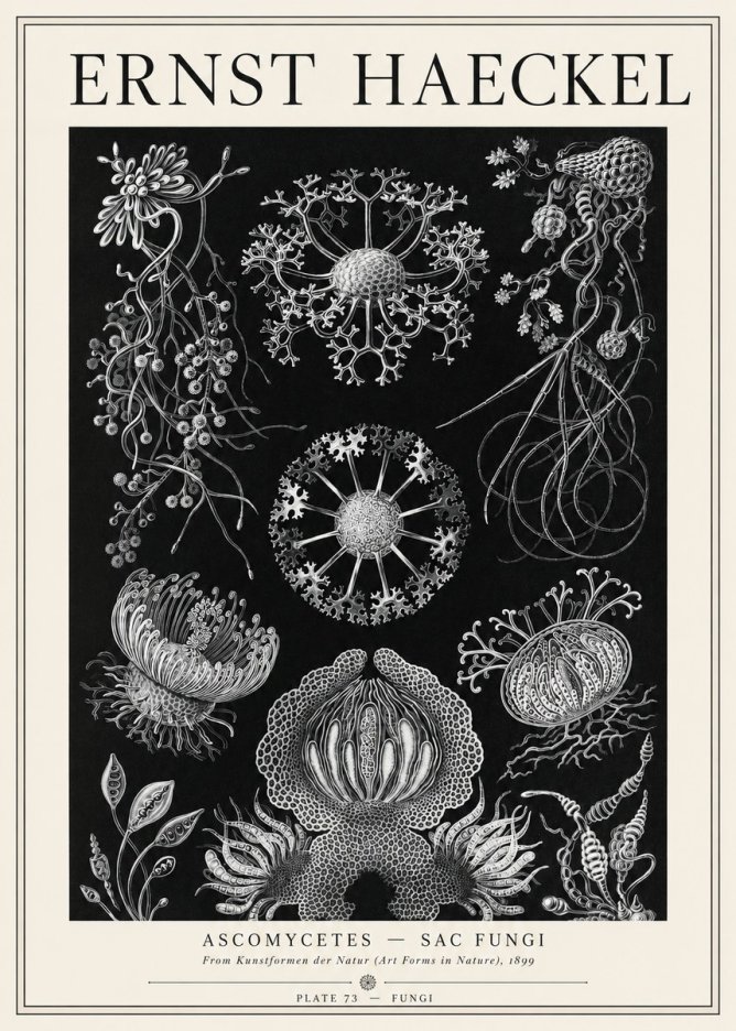 Ernst Haeckel Ascomycetes — Sac Fungi No1 - Plakat