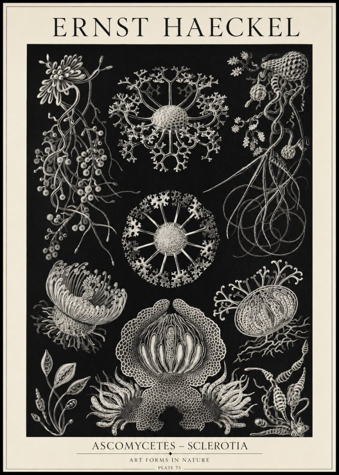 Ernst Haeckel Ascomycetes — Sac Fungi No5 - Plakat