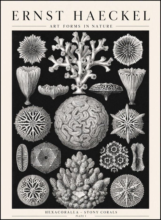 Ernst Haeckel Hexacoralla – Six-rayed Corals No2 - Plakat