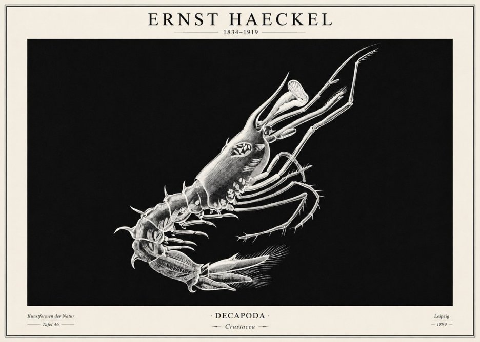 Ernst Haeckel Decapoda the Crustaceans No2 - Plakat