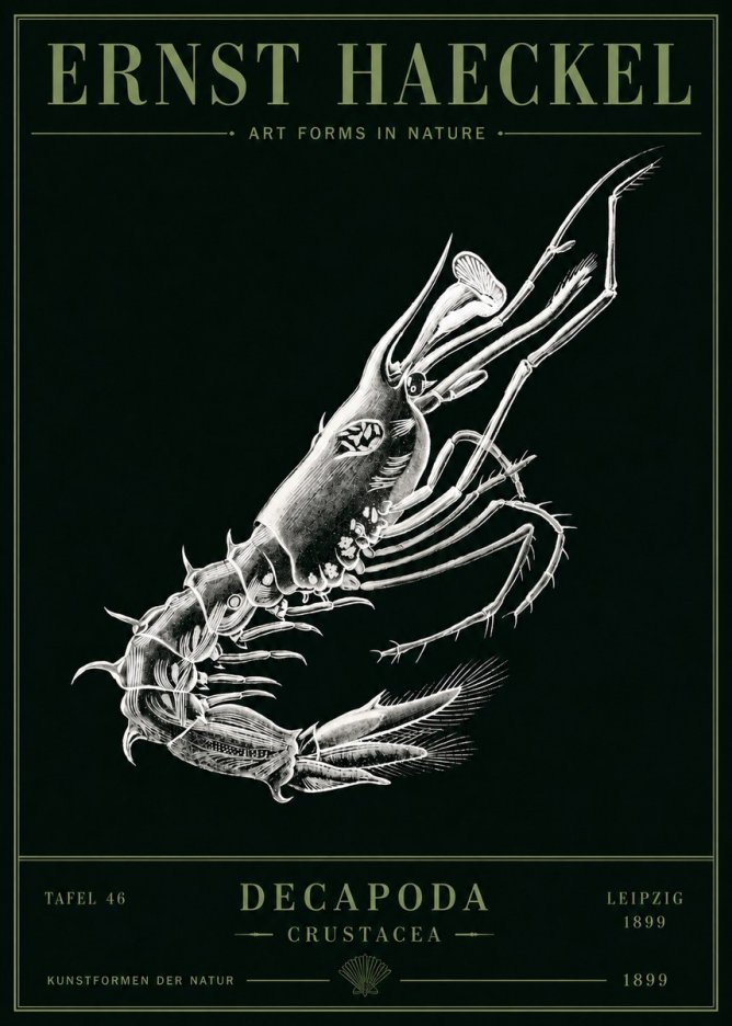 Ernst Haeckel Decapoda the Crustaceans No5 - Plakat