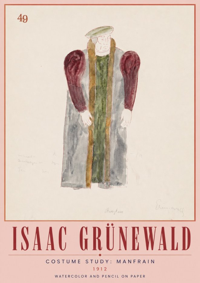 Isaac Grünewald Costume Study: Manfrain No5 - Plakat