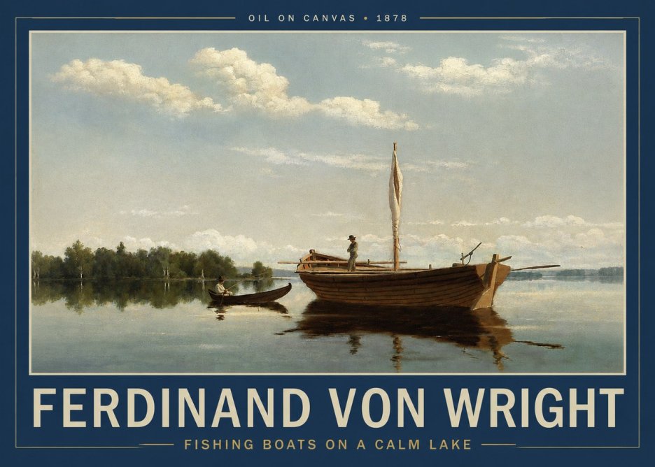 Ferdinand von Wright Fishing Boats on a Calm Lake. 1878. No2 - Plakat