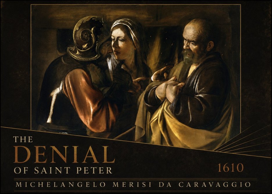 Michelangelo Merisi da Caravaggio The Denial of Saint Peter No3 - Plakat