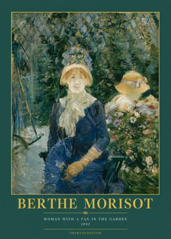 Berthe Morisot Young Woman with a Fan II No3 - Plakat
