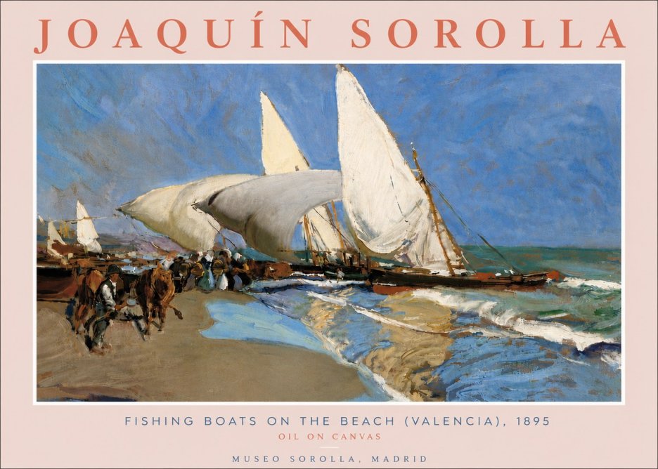 Sorolla Fishing Boats on the Beach (Valencia), 1895 No6 - Plakat