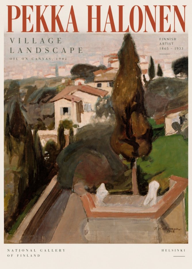 Pekka Halonen Village Landscape No5 - Plakat