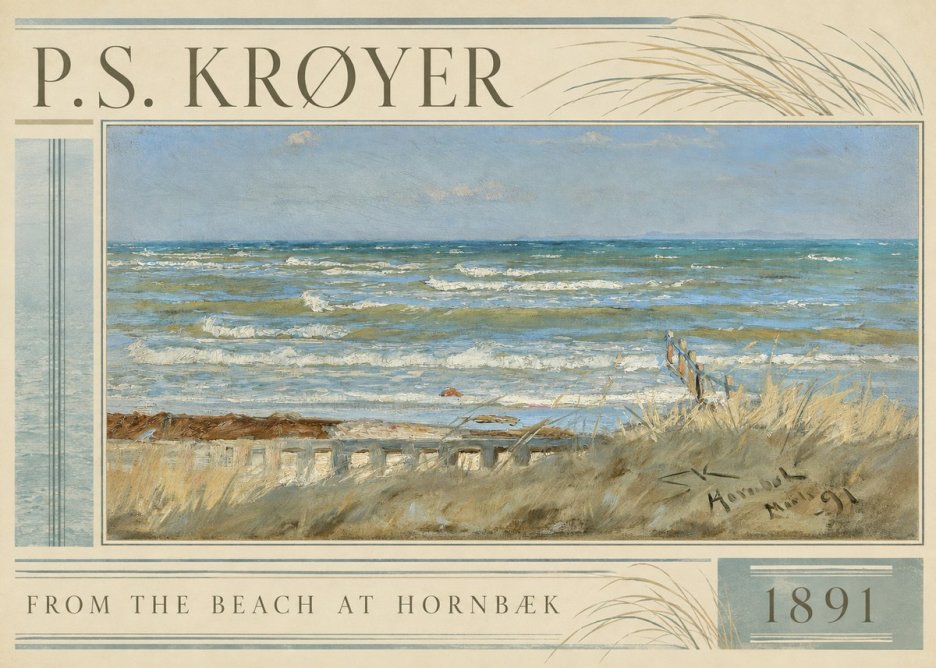 P.S. Krøyer From the Beach at Hornbæk · 1891 No2 - Plakat