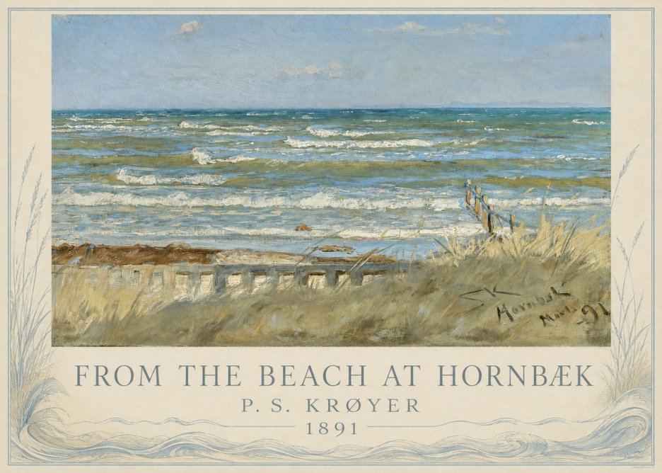 P.S. Krøyer From the Beach at Hornbæk · 1891 No3 - Plakat