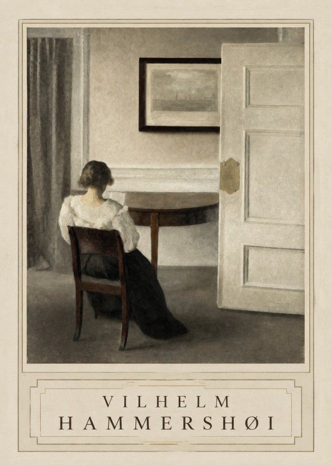 Vilhelm Hammershøi Interior with a Woman, Strandgade 30 No3 - Plakat