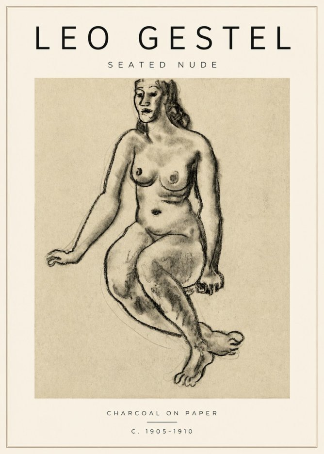 Leo Gestel Seated Nude No3 - Plakat