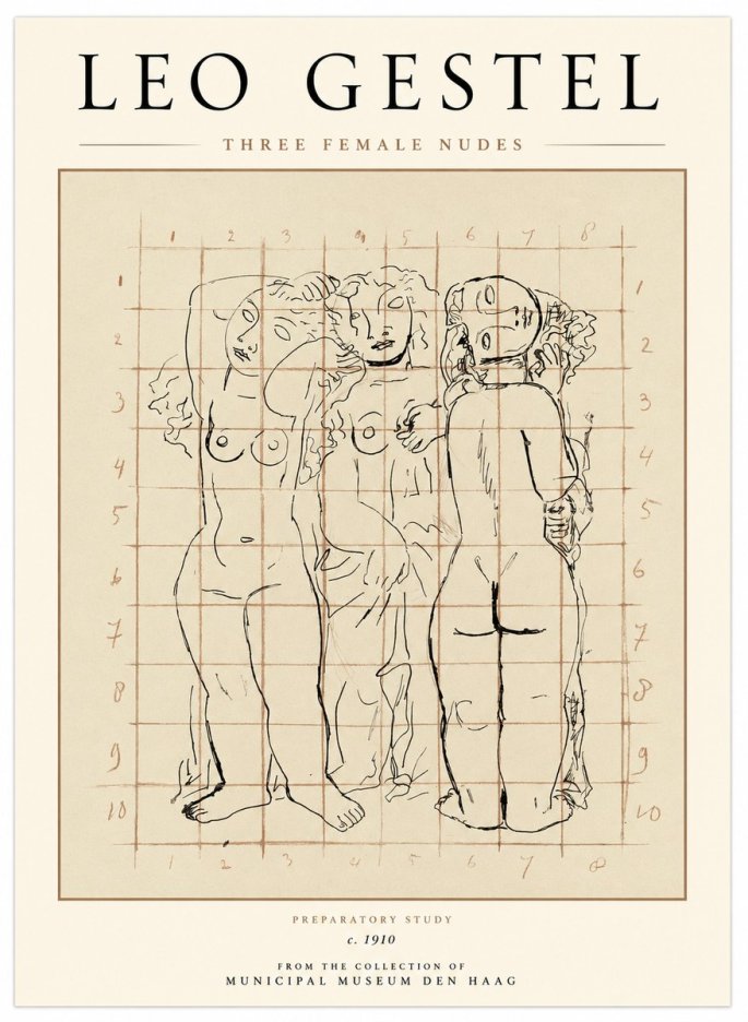 Leo Gestel Three Female Nudes No1 - Plakat