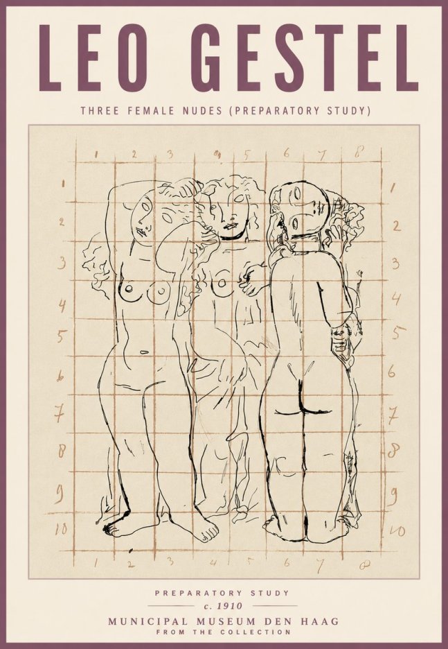 Leo Gestel Three Female Nudes No5 - Plakat