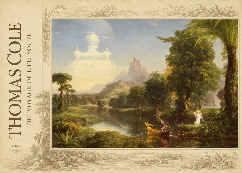 Thomas Cole The Voyage of Life: Youth I No2 - Plakat