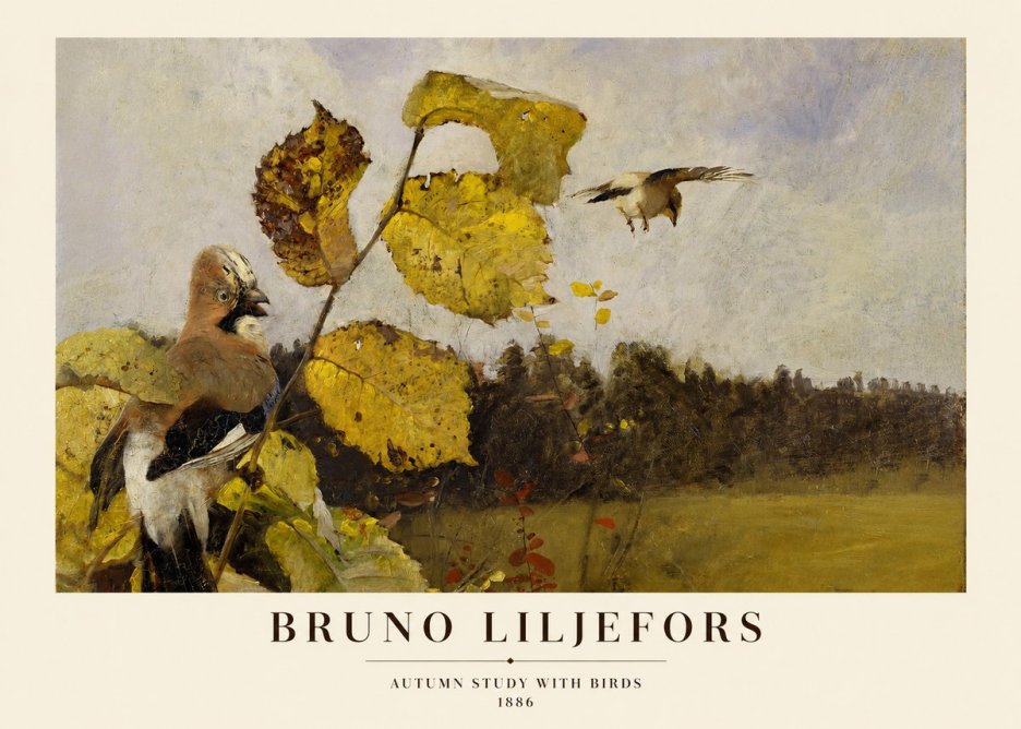 Bruno Liljefors Autumn Study with Birds No1 - Plakat