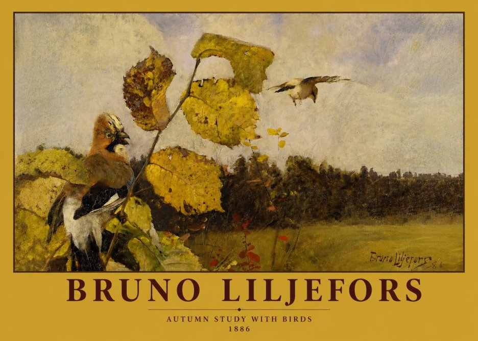 Bruno Liljefors Autumn Study with Birds No2 - Plakat