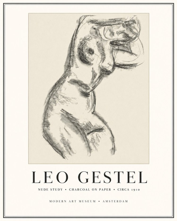 Leo Gestel Study of a Female Nude No2 - Plakat