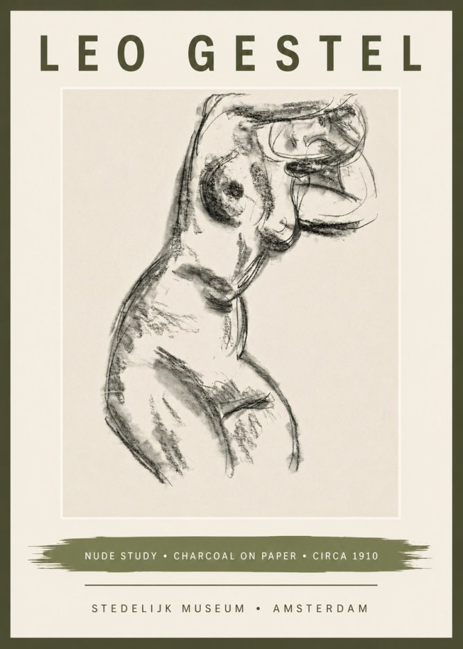 Leo Gestel Study of a Female Nude No6 - Plakat