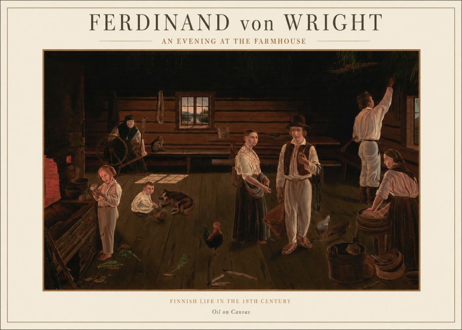 Ferdinand von Wright An Evening at the Farmhouse No1 - Plakat