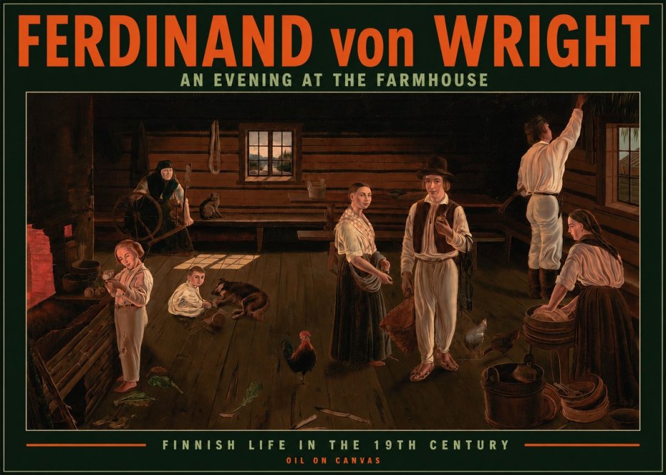Ferdinand von Wright An Evening at the Farmhouse No2 - Plakat
