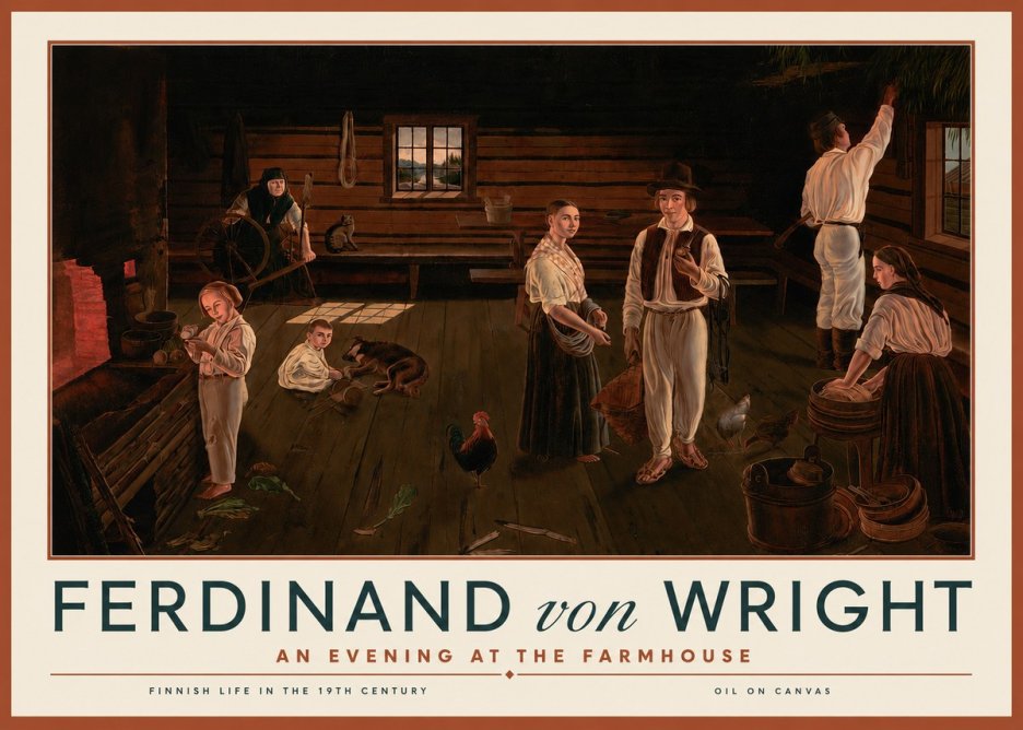 Ferdinand von Wright An Evening at the Farmhouse No3 - Plakat