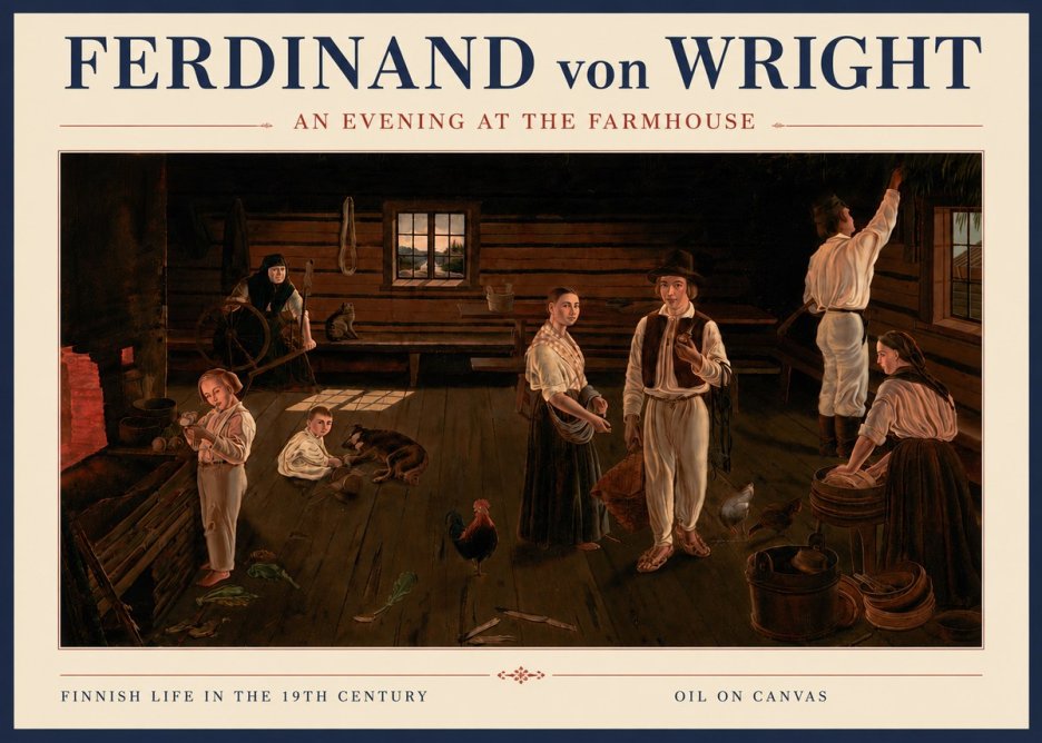 Ferdinand von Wright An Evening at the Farmhouse No6 - Plakat