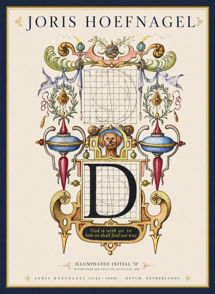 Joris Hoefnagel Illuminated Initial 'D' No1 - Plakat