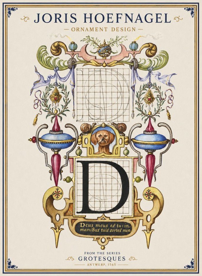 Joris Hoefnagel Illuminated Initial 'D' No2 - Plakat