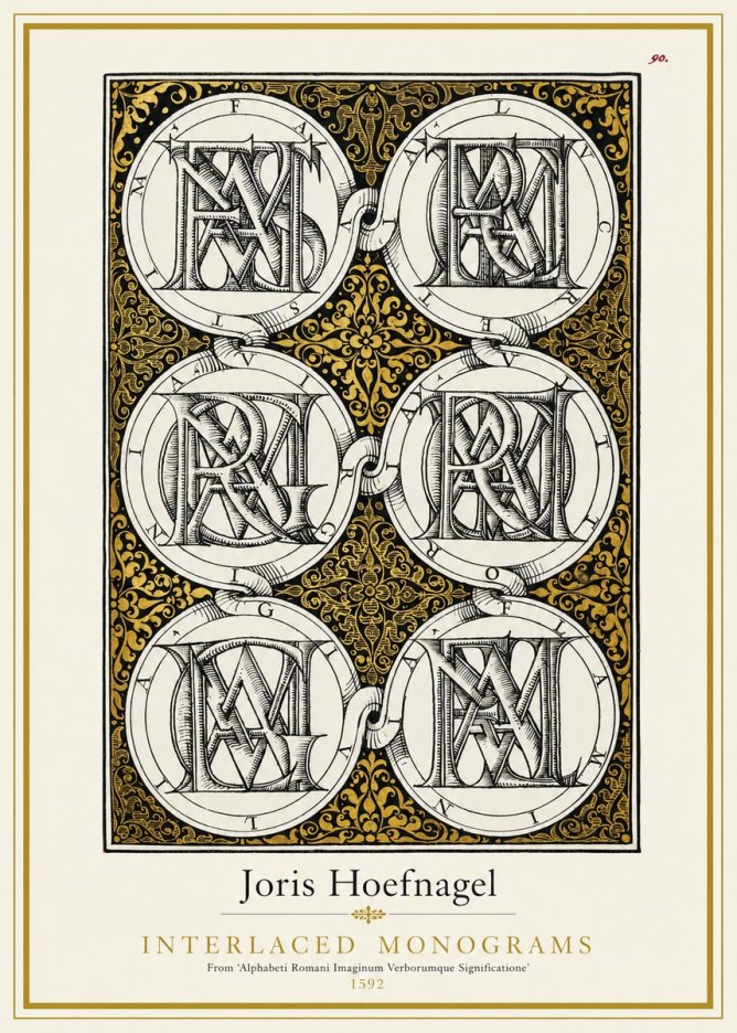 Joris Hoefnagel Interlaced Monograms No1 - Plakat