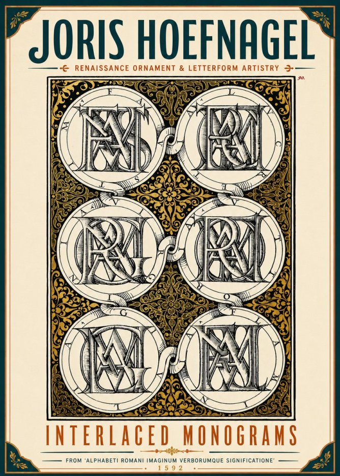Joris Hoefnagel Interlaced Monograms No6 - Plakat