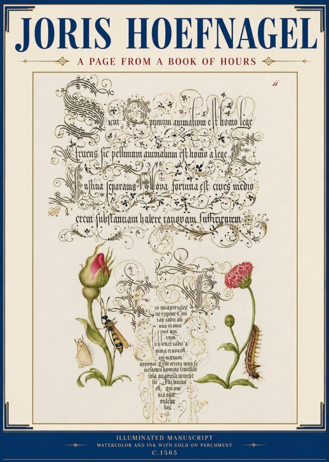 Joris Hoefnagel A Page from a Book of Hours No3 - Plakat