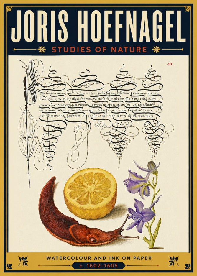 Joris Hoefnagel Studies of Nature No5 - Plakat