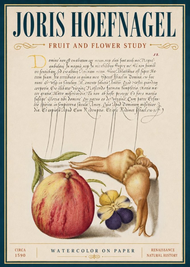 Joris Hoefnagel Fruit and Flower Study No5 - Plakat