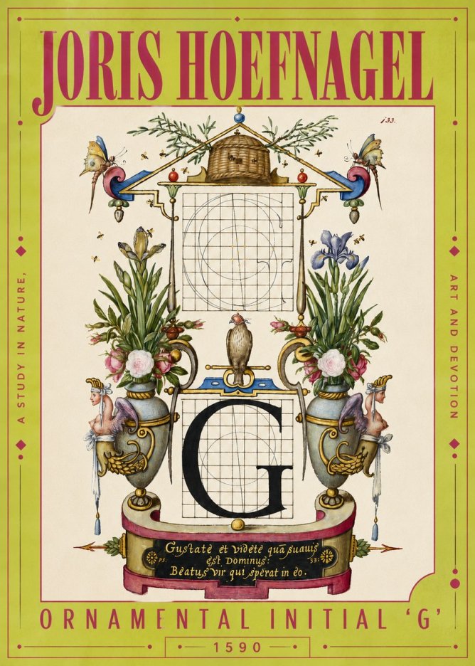 Joris Hoefnagel Ornamental Initial 'G' No4 - Plakat