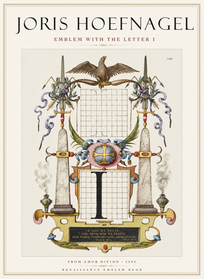 Joris Hoefnagel Ornamental Design with Dedicatory Inscription No2 - Plakat