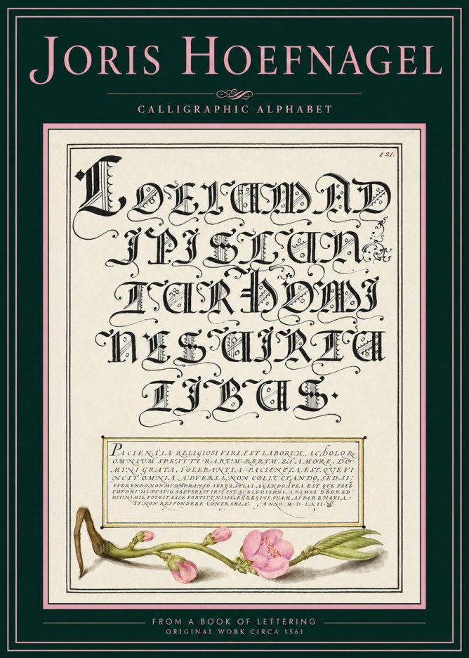 Joris Hoefnagel Calligraphic Alphabet from a Book of Lettering No2 - Plakat
