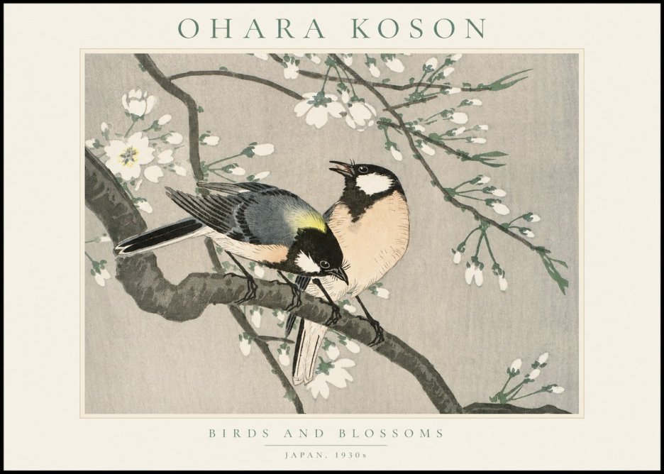 Ohara Koson Birds and Blossoms No1 - Plakat